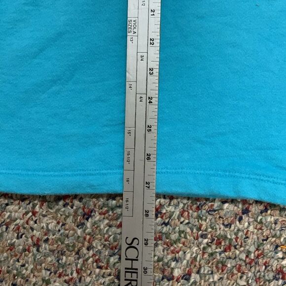 Fresh Produce Lake Michigan Graphic Turquoise Open Neck 3/4 Sleeve Sweatshirt XL - Picture 11 of 11